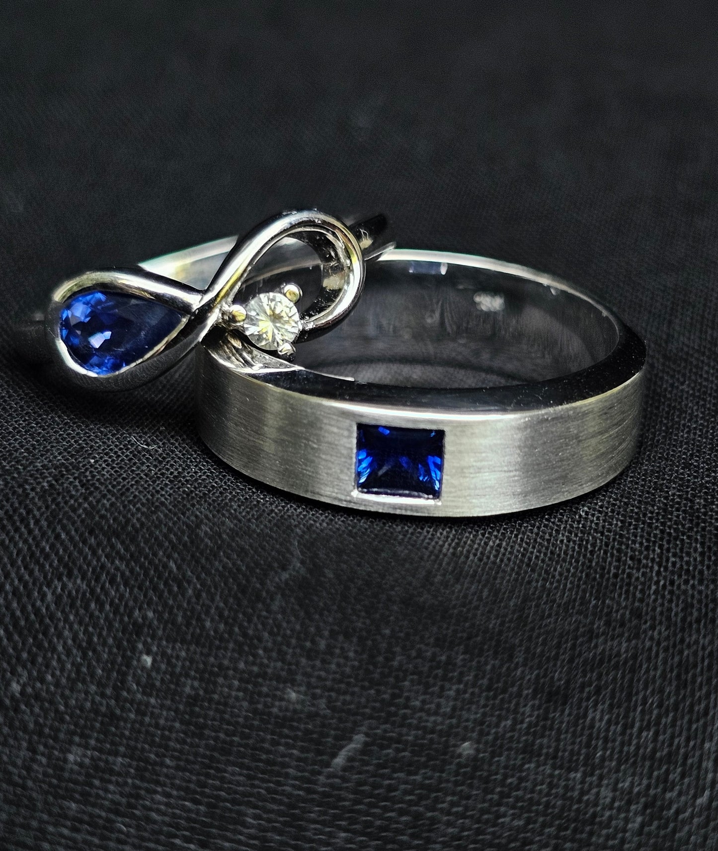 Custom fine jewellery crafted in Sri Lanka, transforming a sentimental engagement ring into a timeless infinity band.