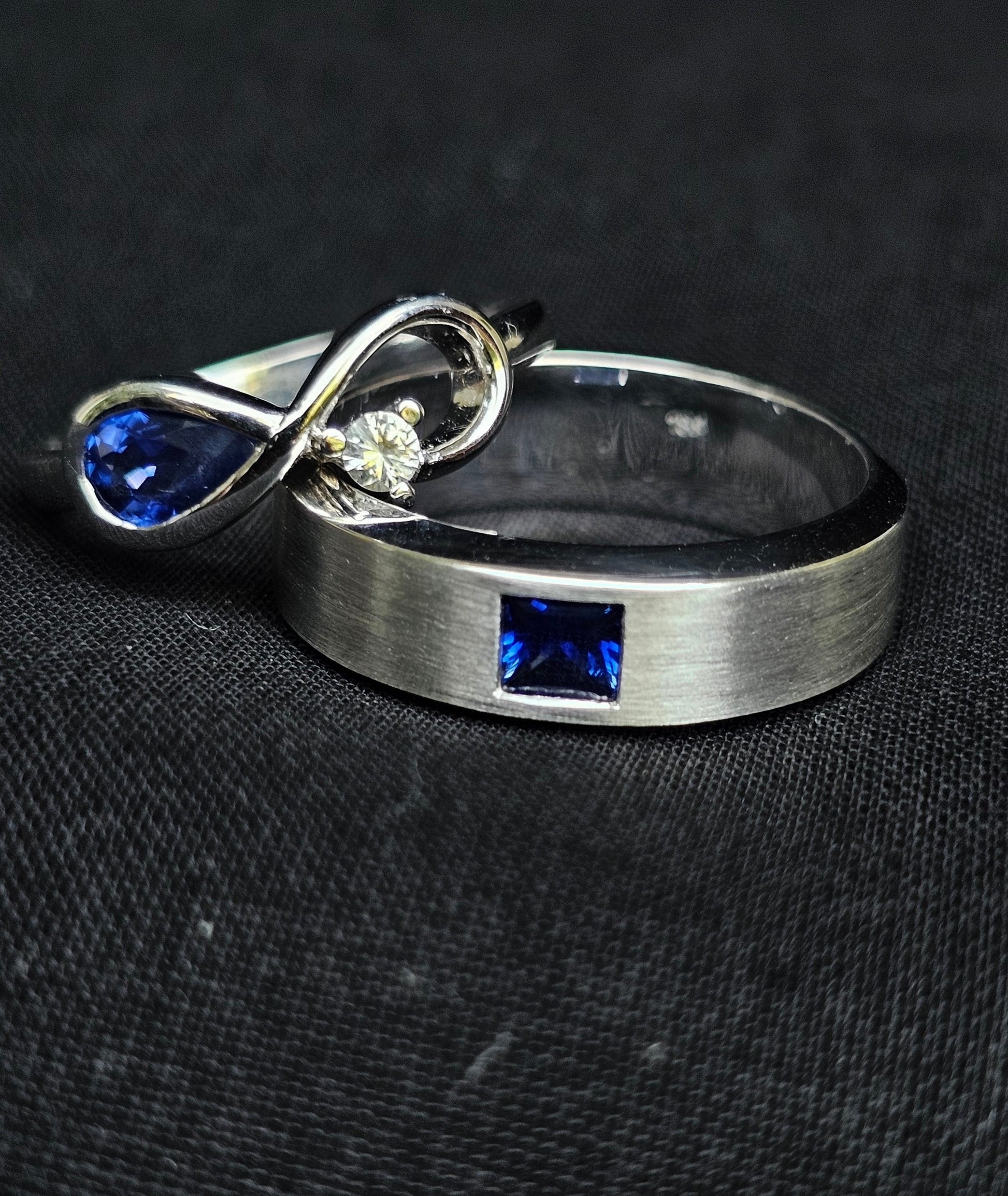 Custom fine jewellery crafted in Sri Lanka, transforming a sentimental engagement ring into a timeless infinity band.