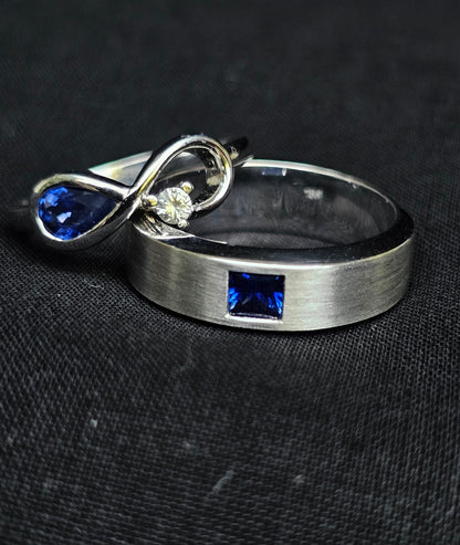 Custom fine jewellery crafted in Sri Lanka, transforming a sentimental engagement ring into a timeless infinity band.