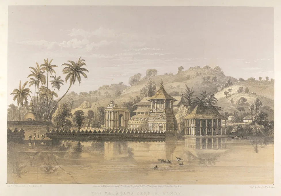 Sketch of the Dalada Maligawa, inspired by an 1880s photograph by Joseph Lawton, showcasing Sri Lankan heritage and history.